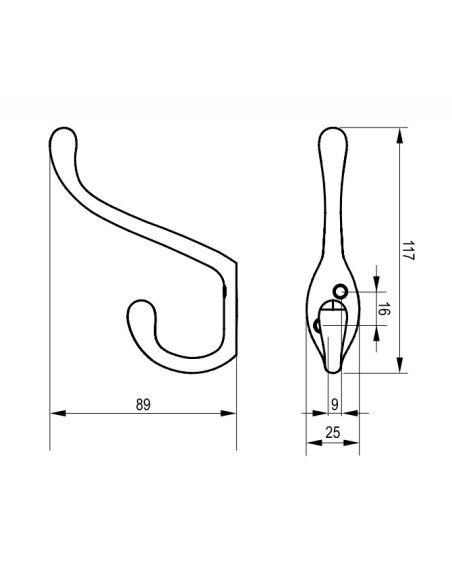 Wieszak meblowy SORIA L duży aluminium REJS TI22 0033 07 035