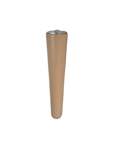 Nóżka drewniana BUK 200mm z mocowaniem lakier bezbarwny